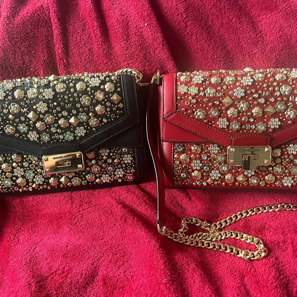 Stunning, highly sought after Michael Kors embellished bags.